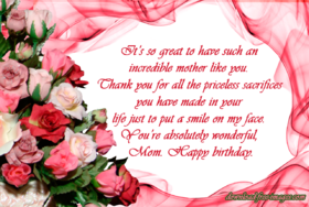 Happy Birthday Wishes for Mom! A big bouquet of roses! Nice ecard! Happy Birthday Messages For Mom! Free ecard for mother! Wishes! Free Download 2022 greeting card