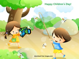 Happy Children are having fun. New ecard for free! Happy Children and fun. Free Download 2024 greeting card