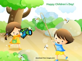 Happy Children are having fun. New ecard for free! Happy Children and fun. Free Download 2025 greeting card