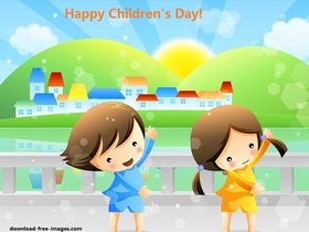 Happy Children are dancing. New ecard for free! Happy Children. Dancing. City. Free Download 2024 greeting card