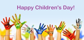 Bright Hands of children for the bright day. Ecard Happy Children. Children bright hands for bright day. Free Download 2022 greeting card