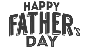 Simply Happy FATHER'S Day. PNG ecard for free. Happy Father's Day. Simply card. In Black. Free Download 2024 greeting card