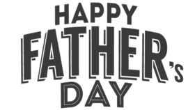 Simply Happy FATHER'S Day. PNG ecard for free. Happy Father's Day. Simply card. In Black. Free Download 2025 greeting card