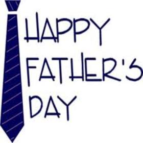 A tie and lots of love. New ecard for free. Happy Father's Day. A tie. Blue-and-white card. Free Download 2025 greeting card