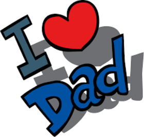 I love my dad! New ecard for free. Happy Father's Day. Heart. I love my dad! Free Download 2024 greeting card