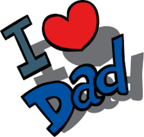 I love my dad! New ecard for free. Happy Father's Day. Heart. I love my dad! Free Download 2025 greeting card