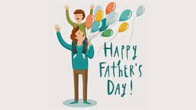 Happy Father's Day! New ecard for free. Happy Father's Day! Ballons. A kid on the father's shoulders. Free Download 2024 greeting card