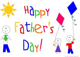 Drawing from a loving child to father. New ecard. Happy Father's Day. Drawing. Children. Two Kites. Free Download 2025 greeting card