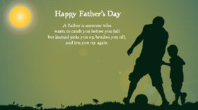 Happy Father's Day. New ecard for free. Happy Father's Day. Quotes. Football. Father with son. Free Download 2024 greeting card