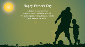 Happy Father's Day. New ecard for free. Happy Father's Day. Quotes. Football. Father with son. Free Download 2025 greeting card