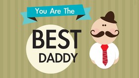 E-card To Your Best Daddy. New ecard for free. Happy Father's Day. Moustache. Man. To the best daddy. Free Download 2025 greeting card