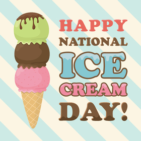 Happy Ice-cream Day to everybody!!! New ecard! Happy Ice-cream Day to everybody! three Ice-cream. Free Download 2022 greeting card