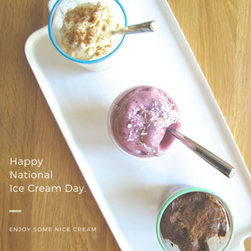 Fabulous Ice-cream Day! New ecard for you! Ice-cream Day must be happy. Ice-cream. Chocolate ice-cream. Three ice-creams. Free Download 2023 greeting card