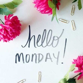 Download ecards with Monday. New ecard. Hello Monday. Monday cards for her. Happy Monday wishes. Pink flowers. Free Download 2025 greeting card