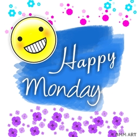 Smile! It's Monday! Spring ecard. Have a happy Monday and smile. Cute card with Monday. Happy Monday card for friends and family. Free Download 2025 greeting card