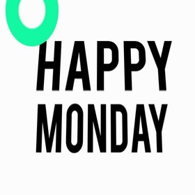 Happy Monday pics. Ecard. Happy Monday written in white background with black letters. Happy Monday cards. Monday wishes for friendsand colleagues. Monday pic. Free Download 2025 greeting card