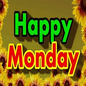 Happy Monday sunflower. New ecard. Sunflowers. Green and red Monday. Have a nice day, good news and happy events. Free Download 2025 greeting card