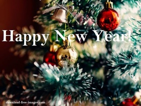 New Year tree with decorations. New ecard 2019. Happy New Year 2019. Balls. Fir-tree. X-mas tree. Christmas tree. New Year tree with decorations. Free Download 2024 greeting card