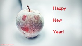 Happy New Year 2019! Remember about healthy food)) Happy New Year 2019. A frozen Apple. Magic ecard 2019. Free Download 2024 greeting card