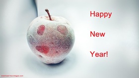 Happy New Year 2019! Remember about healthy food)) Happy New Year 2019. A frozen Apple. Magic ecard 2019. Free Download 2025 greeting card