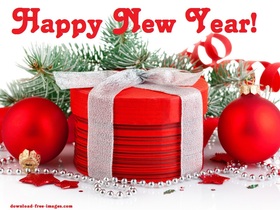 Happy New Year 2019 after a bright Christmas) Happy New Year 2019 after Christmas. Red Balls. Fir-tree. Necklace. New ecard 2019. Free Download 2025 greeting card