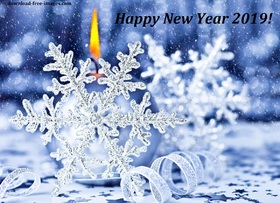 New Year 2019 snowflakes. New ecard 2019. Happy New Year 2019. Snow. Snowflakes. Candles. Free Download 2025 greeting card