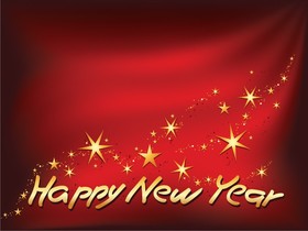 Happy New Year! Golden Stars for a cool friend! Happy New Year 2019. Golden Stars. red background. Magic ecard 2019. Free Download 2025 greeting card