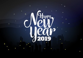 The first New Year night! Magic ecard 2019. Happy New Year 2019. Night. Stars. night sky. Free Download 2024 greeting card