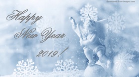 Happy New Year 2019! Listen to your angel... Happy New Year 2019. Angel. Snow. Snowflakes. Magic ecard 2019. Free Download 2024 greeting card