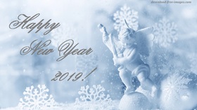 Happy New Year 2019! Listen to your angel... Happy New Year 2019. Angel. Snow. Snowflakes. Magic ecard 2019. Free Download 2025 greeting card