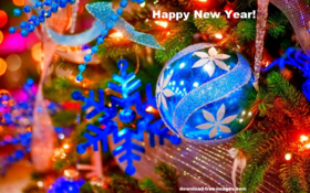 Happy New Year 2019! Send this bright e-card! Happy New Year 2019. bright Ball. Fir-tree. X-mas tree. Christmas tree. Snowflakes. Lights. Free Download 2024 greeting card