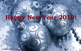 Happy New Year 2019! Don't be frozen. Magic ecard. Happy New Year 2019. Silver Balls. Snow. Free Download 2024 greeting card