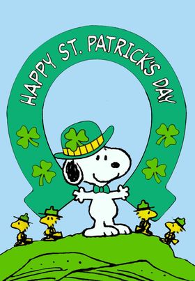 Happy St. Patrick's Day, friends!!! New ecard! Happy St. Patrick's Day... Snoopy... Happy day... All green... Beautiful... Free Download 2025 greeting card