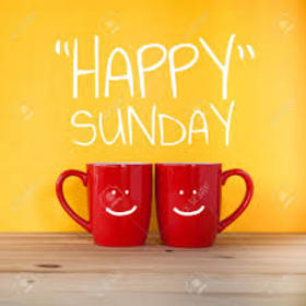 Happy Sunday Coffee cups. New ecard. Sunday. Red mugs.Coffee. Freshen up your day with a prayer to god. Have a nice day ahead! Happy Sunday! Free Download 2024 greeting card