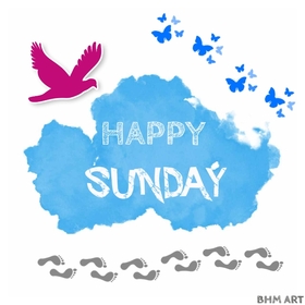 Happy sunday and pink bird. New ecard. Sunday. Pink bird. Happy Sunday pics and ecards. Wishe someone a wonderful Sunday with this Sunday wishes card. Free Download 2025 greeting card