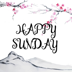 Happy sunday and mountains. New ecard. Have a wonderful Sunday. Happy sunday card for your friends and family members. Sunday wishes. Free Download 2025 greeting card