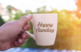 Happy Sunday cup. New ecard. Sunday cup. Have a nice Sunday. Sunday card for friends and colleagues. Cup of coffee. Sunday wishes. Free Download 2024 greeting card