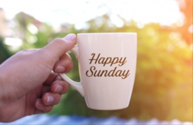 Happy Sunday cup. New ecard. Sunday cup. Have a nice Sunday. Sunday card for friends and colleagues. Cup of coffee. Sunday wishes. Free Download 2025 greeting card