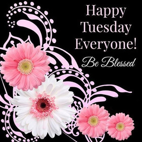 Happy Tuesday For her. New ecard. Happy Tuesday Everyone. Be blessed.Pink flowers. Have a happy Tuesday. Free Download 2024 greeting card