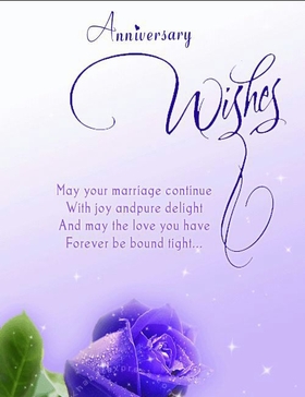 Happy Wedding anniversary to you. Greeting card. May your marriage continue with joy andpure delight and may the love you have forever be bound tight... Free Download 2024 greeting card