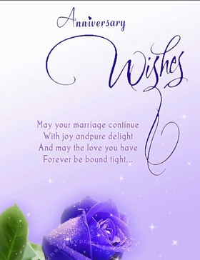 Happy Wedding anniversary to you. Greeting card. May your marriage continue with joy andpure delight and may the love you have forever be bound tight... Free Download 2025 greeting card