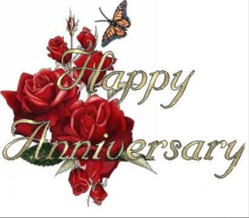 Happy Wedding anniversary card with a red roses. May all your joint goals be achieved easily, love and mutual respect will never leave your family. Free Download 2024 greeting card