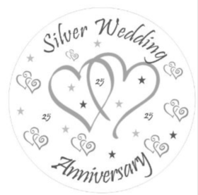 Happy Wedding anniversary day. Ecard. Silver wedding anniversary. Greeting card. Free Download 2025 greeting card