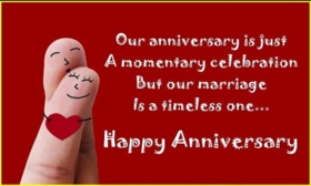 Happy Wedding anniversary from this cute fingers. Our anniversary is just a momentary celebration. But our marriage is a timeless one... Free Download 2022 greeting card
