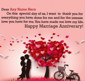 Ecard for anniversary. Greeting card. You have made me love my life. Free Download 2024 greeting card