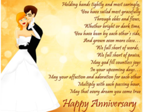 Happy anniversary To the lovely wife and husband. Greeting card. May God fill countless joys in your upcoming days... Free Download 2024 greeting card