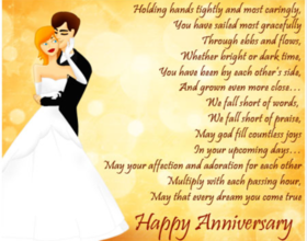 Happy anniversary To the lovely wife and husband. Greeting card. May God fill countless joys in your upcoming days... Free Download 2025 greeting card