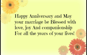 Happy Wedding anniversary from me. Ecard. Wedding Anniversary and May your marriage be Blessed with love, joy and companionship for all the years of your lives! Free Download 2024 greeting card