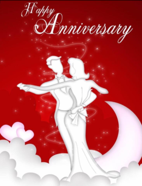 The dancing couple. Greeting card. Congratulations you with an anniversary of the wedding! We wish you all the best, bright and joyful! Free Download 2024 greeting card