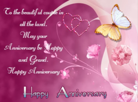 Happy Wedding anniversary to you, my dear. Ecard. Hope you find peace amd fulfillment in each other and enjoy this special day like never before! Free Download 2024 greeting card
